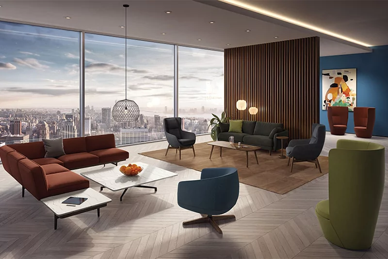 Modern private office sitting area