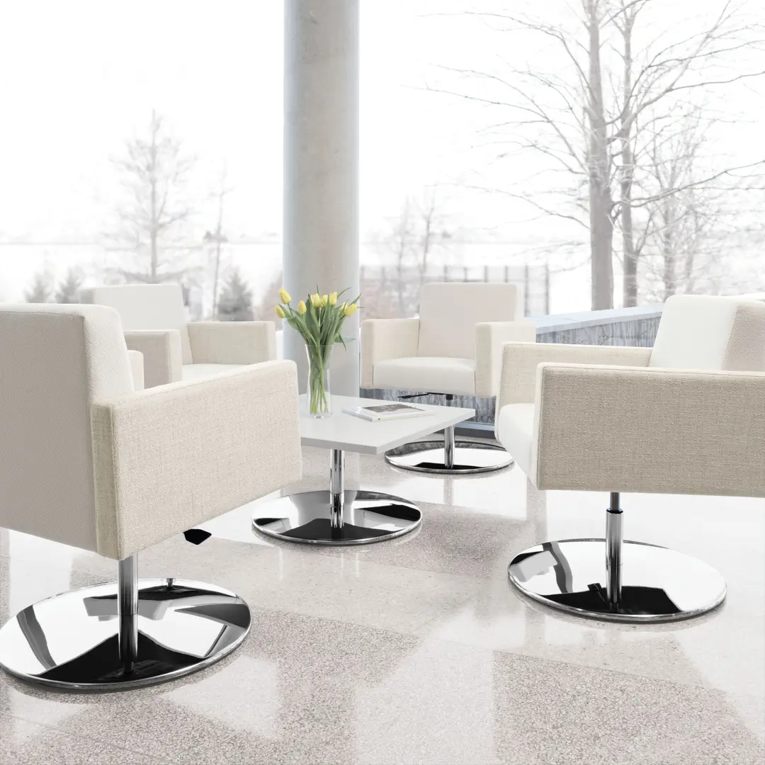 Bright open office lounge
