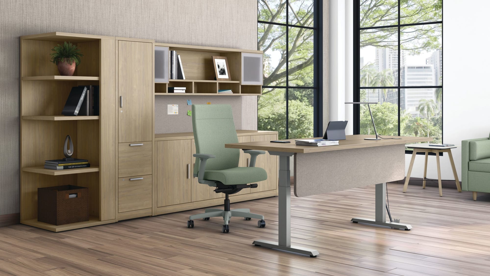 Executive office with soft seating