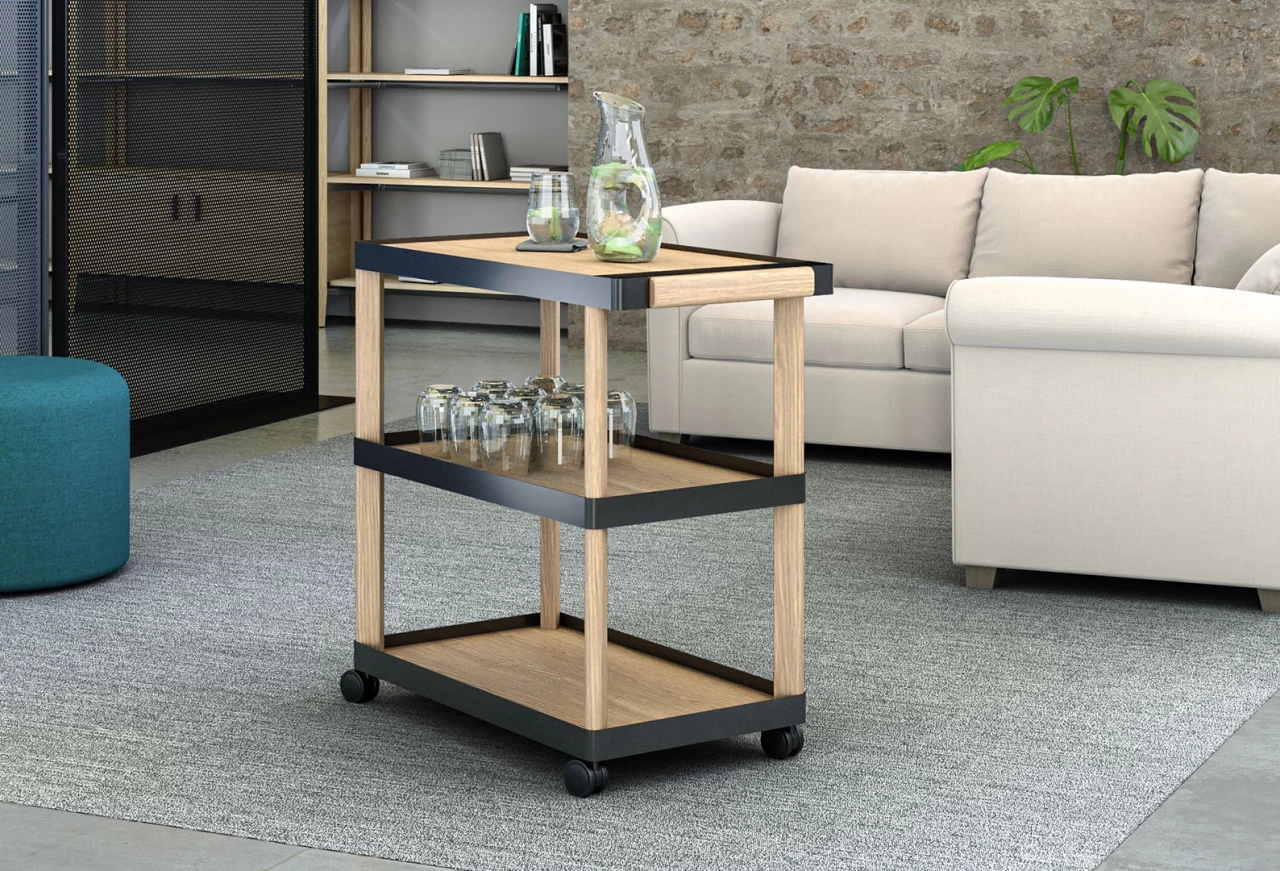 Storage island on casters