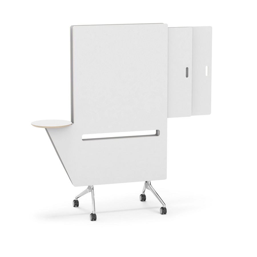 Rolling whiteboards around a project team
