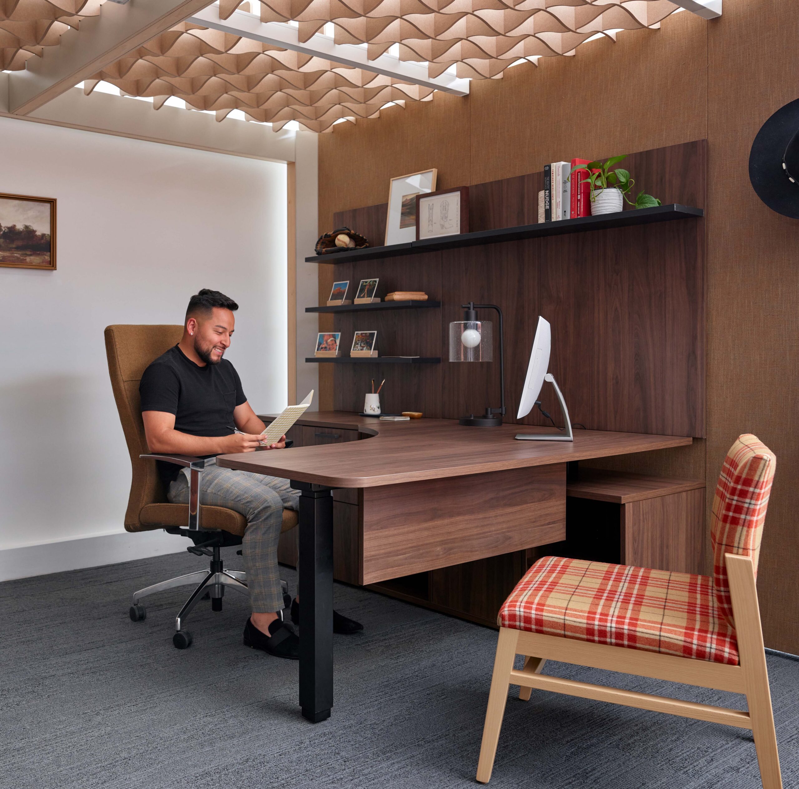 Modern private office with natural light