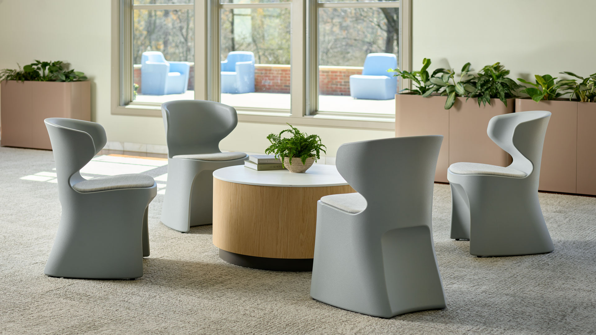 Mobile work table with seating