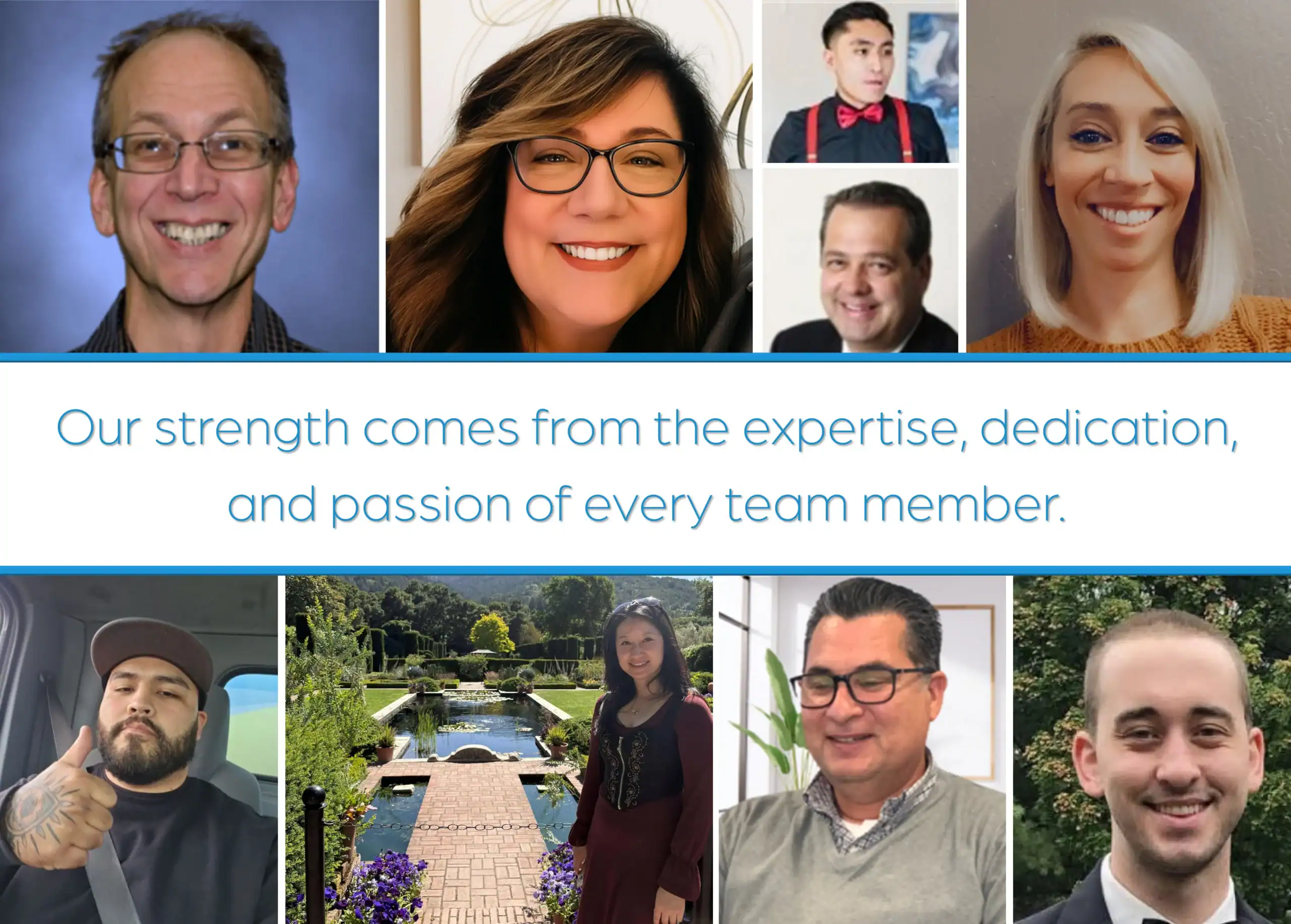 AAA Workspace team members collage, slide one