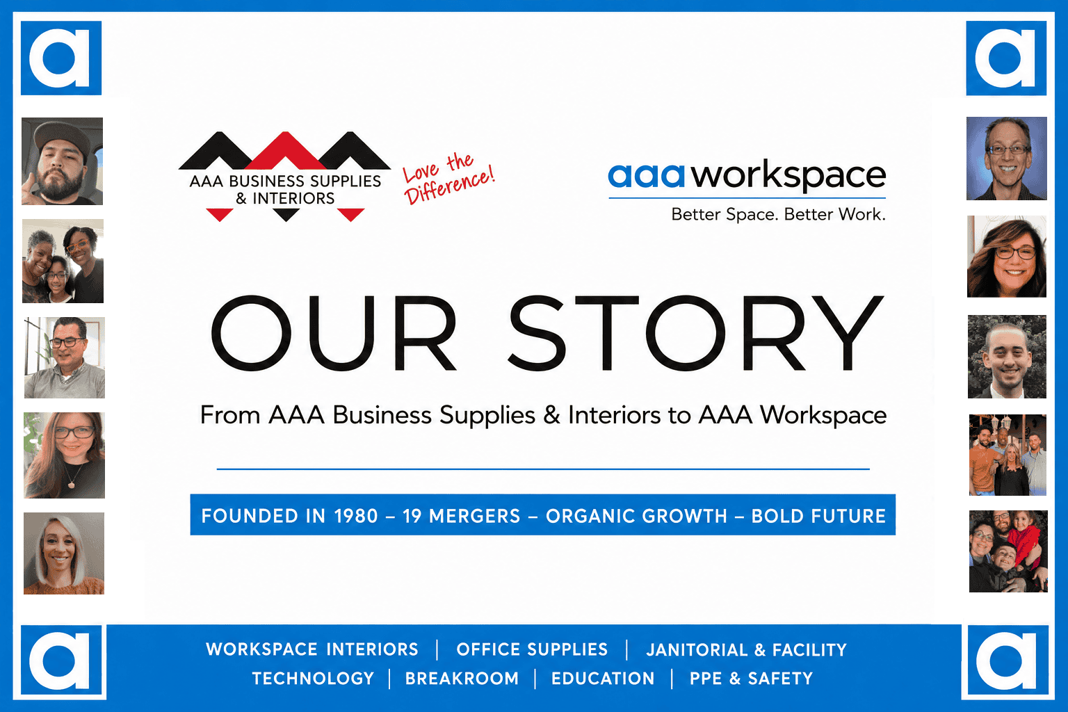 AAA Workspace company story collage
