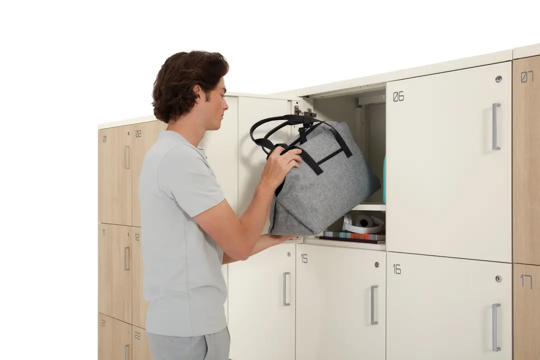 Shared office with integrated storage