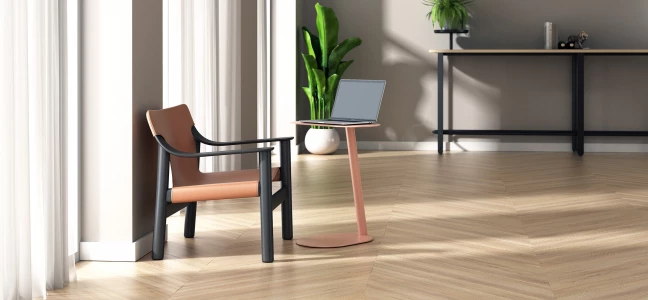 Flexible pull-up tables in a collaborative office