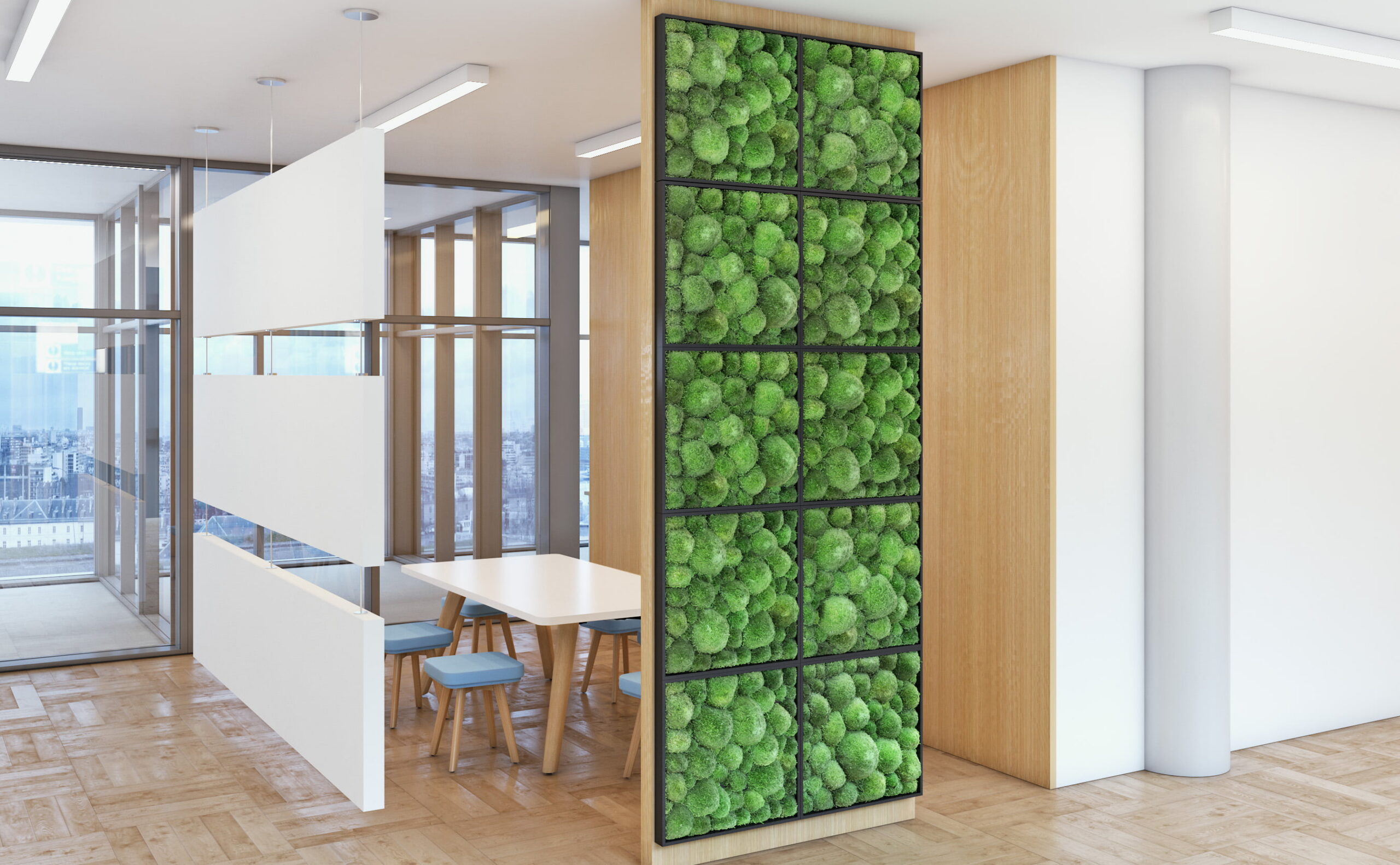 Green divider installation