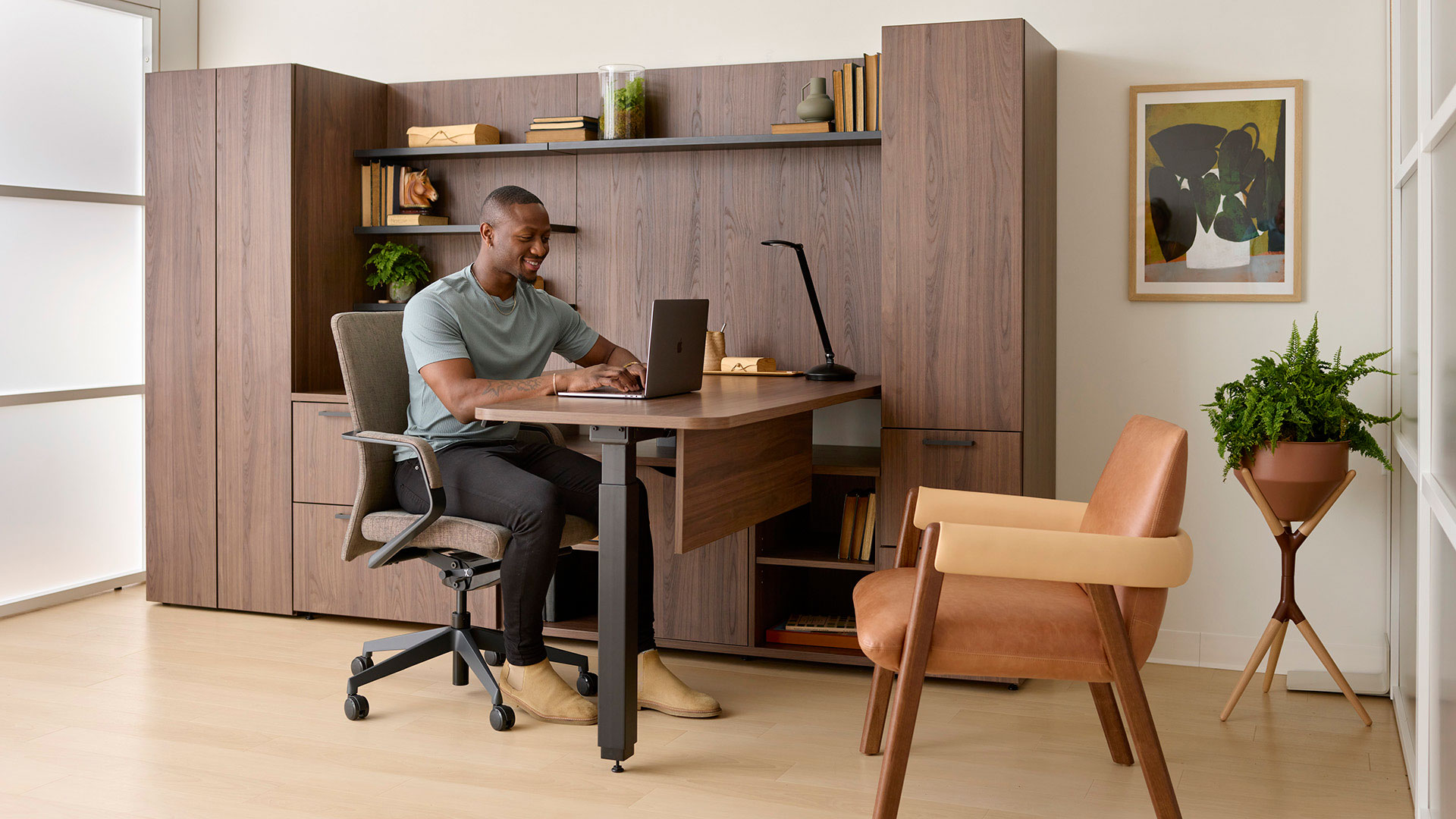 Contemporary private office with executive desk