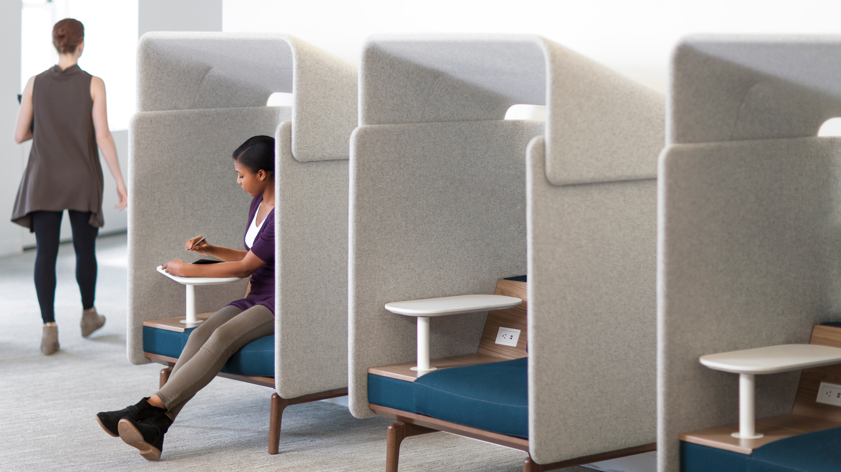 Private touchdown space for concentrated work