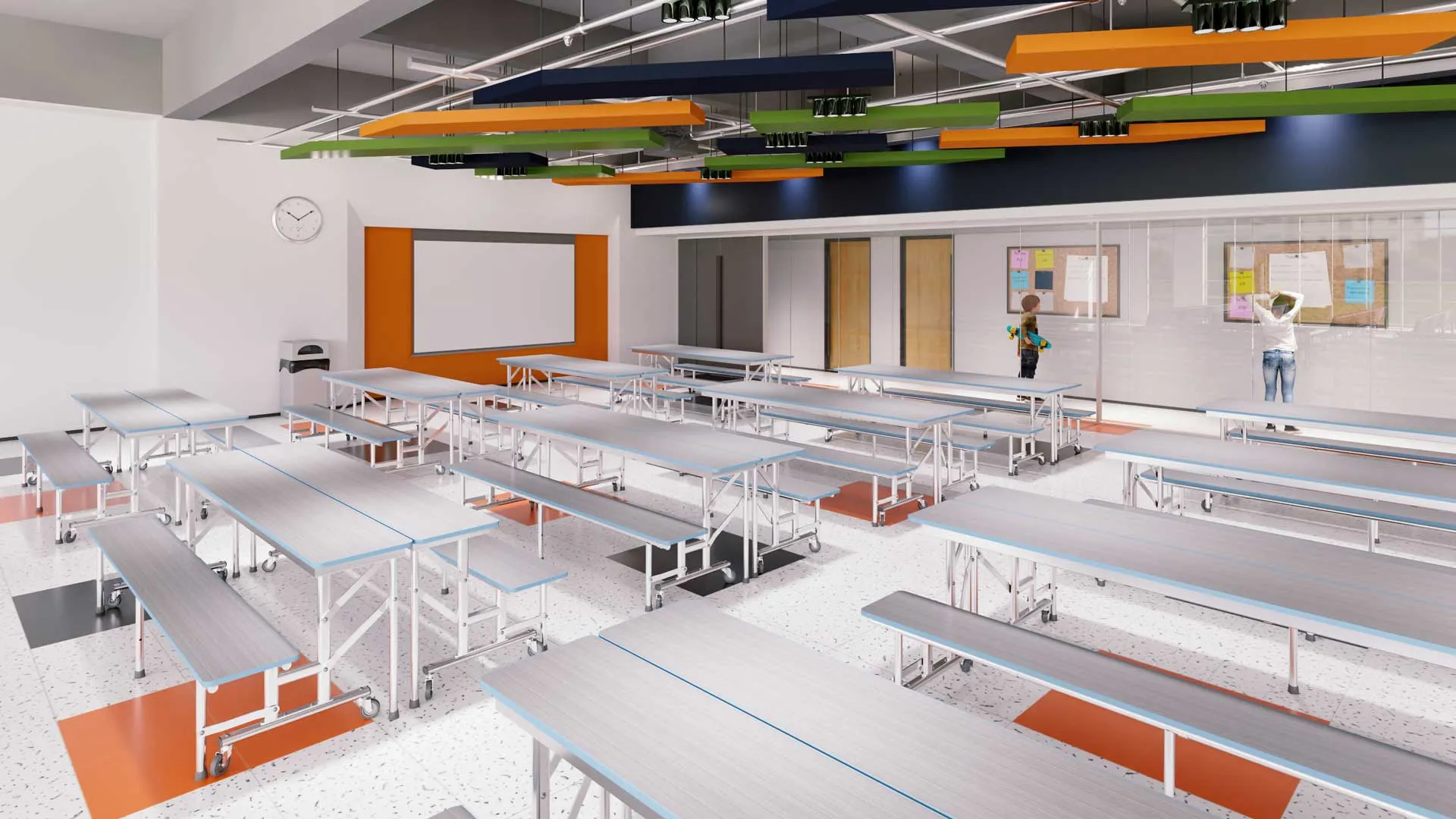 Student commons with collaborative furniture