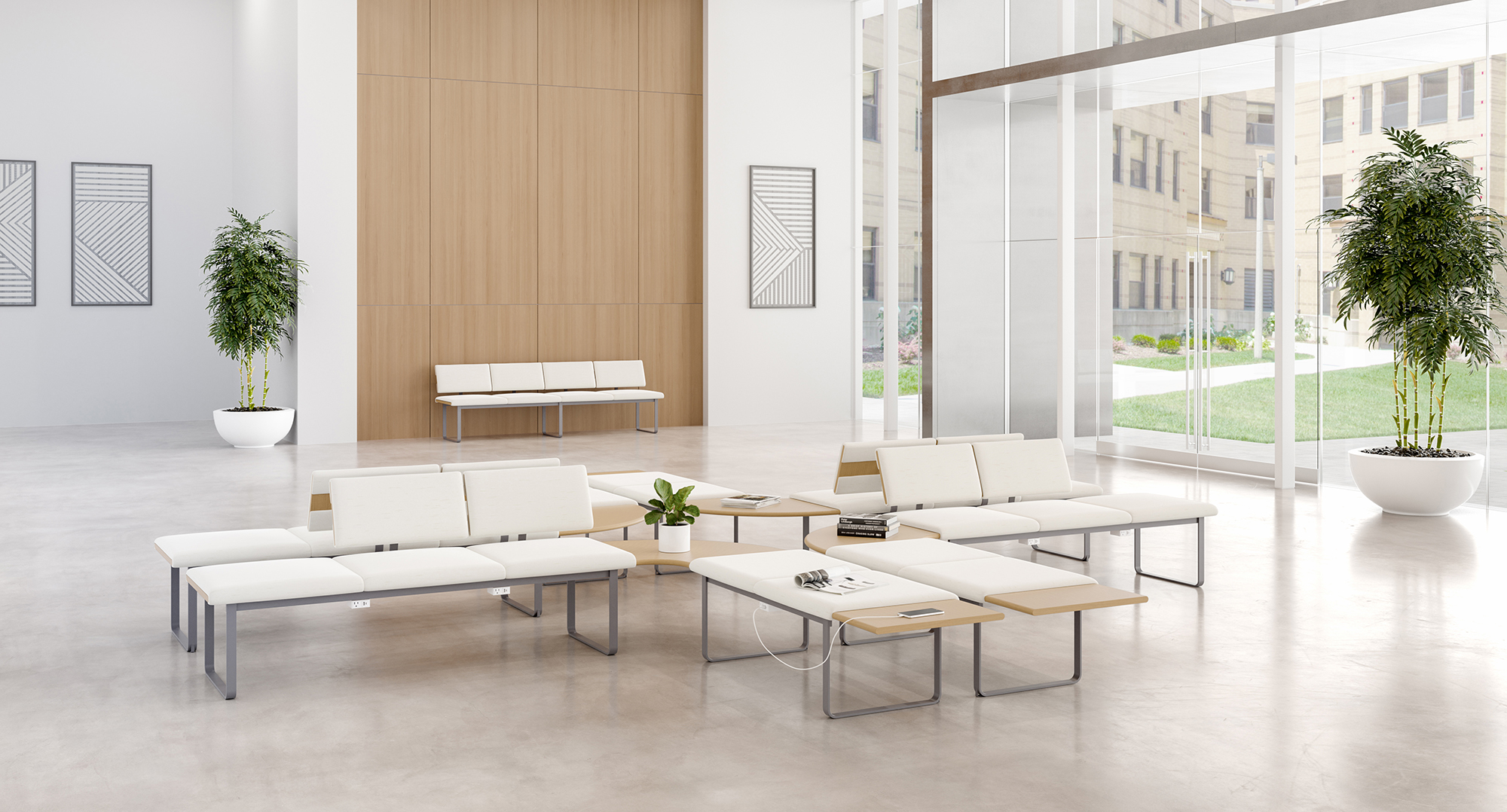 Modern healthcare nurses station and reception environment