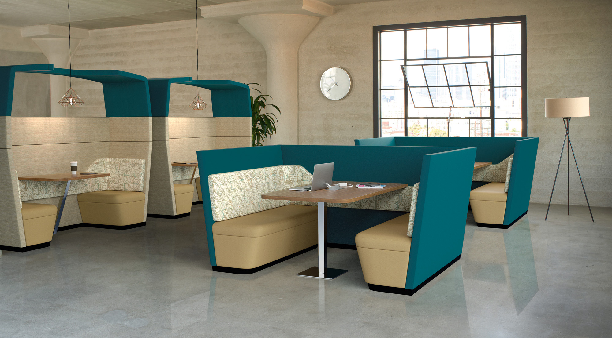 Soft seating area for workplace collaboration
