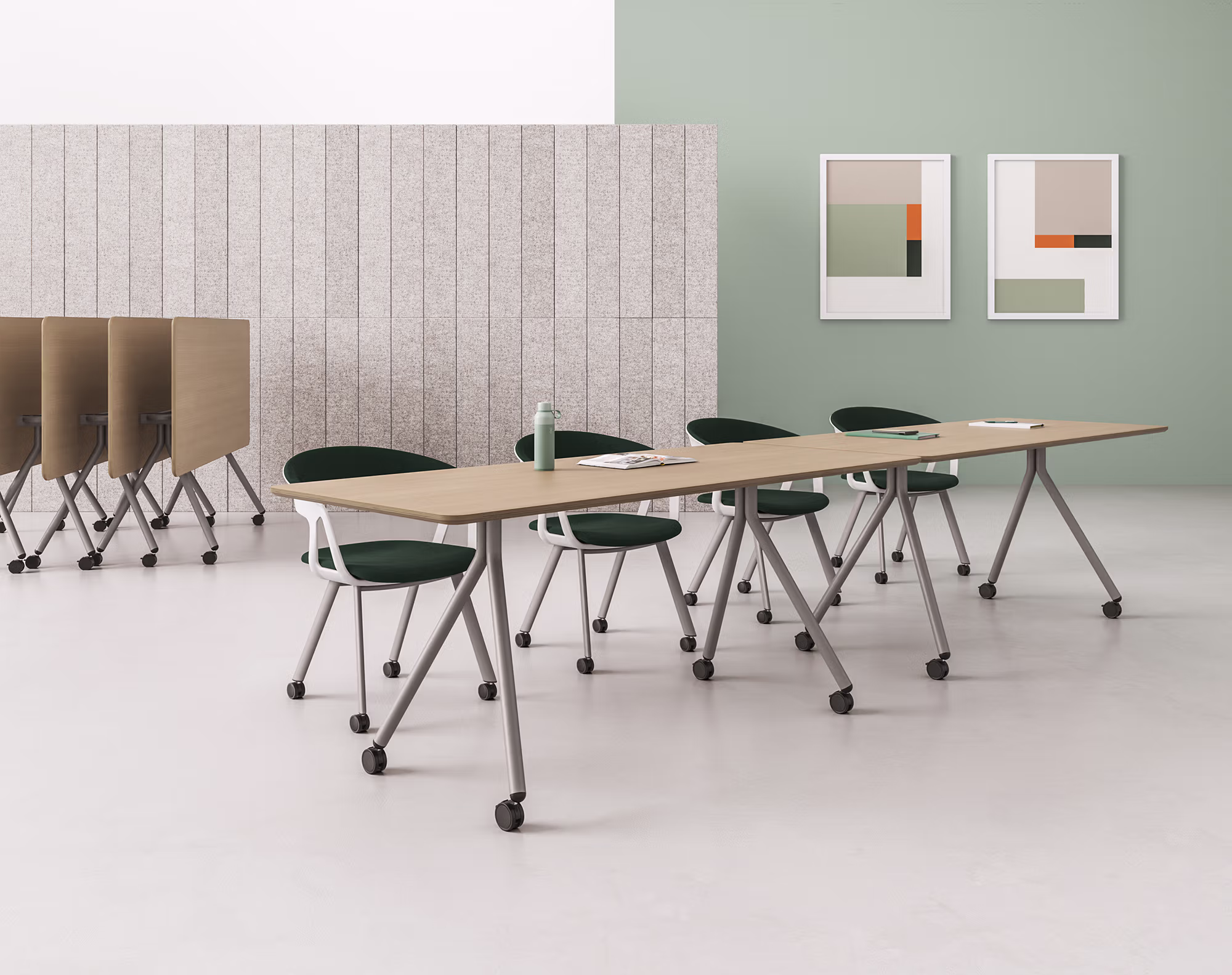 Medium conference room with video display