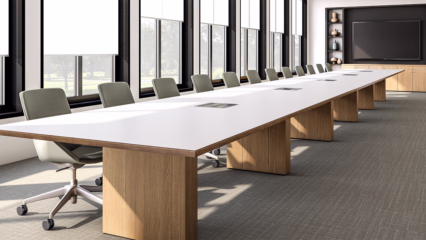 Conference room with flexible tables