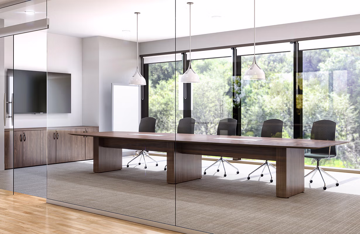 Hybrid meeting room with camera and display