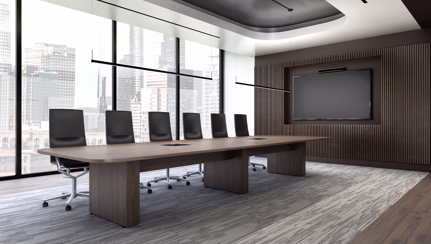 Large corporate boardroom