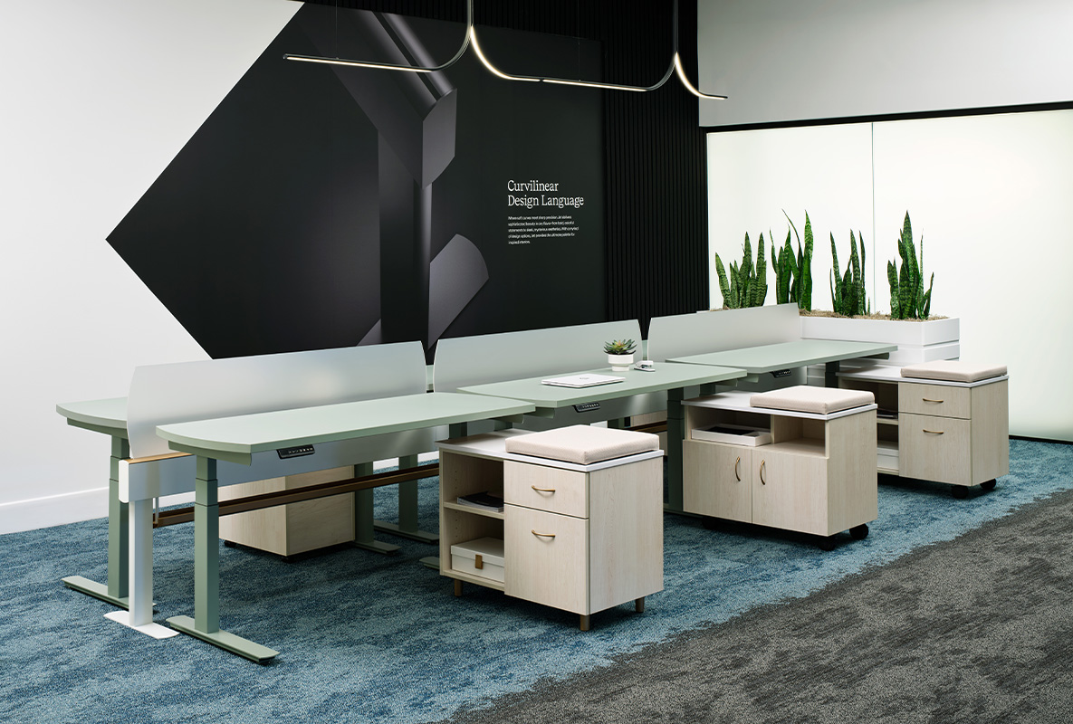 Open workplace with shared team resources