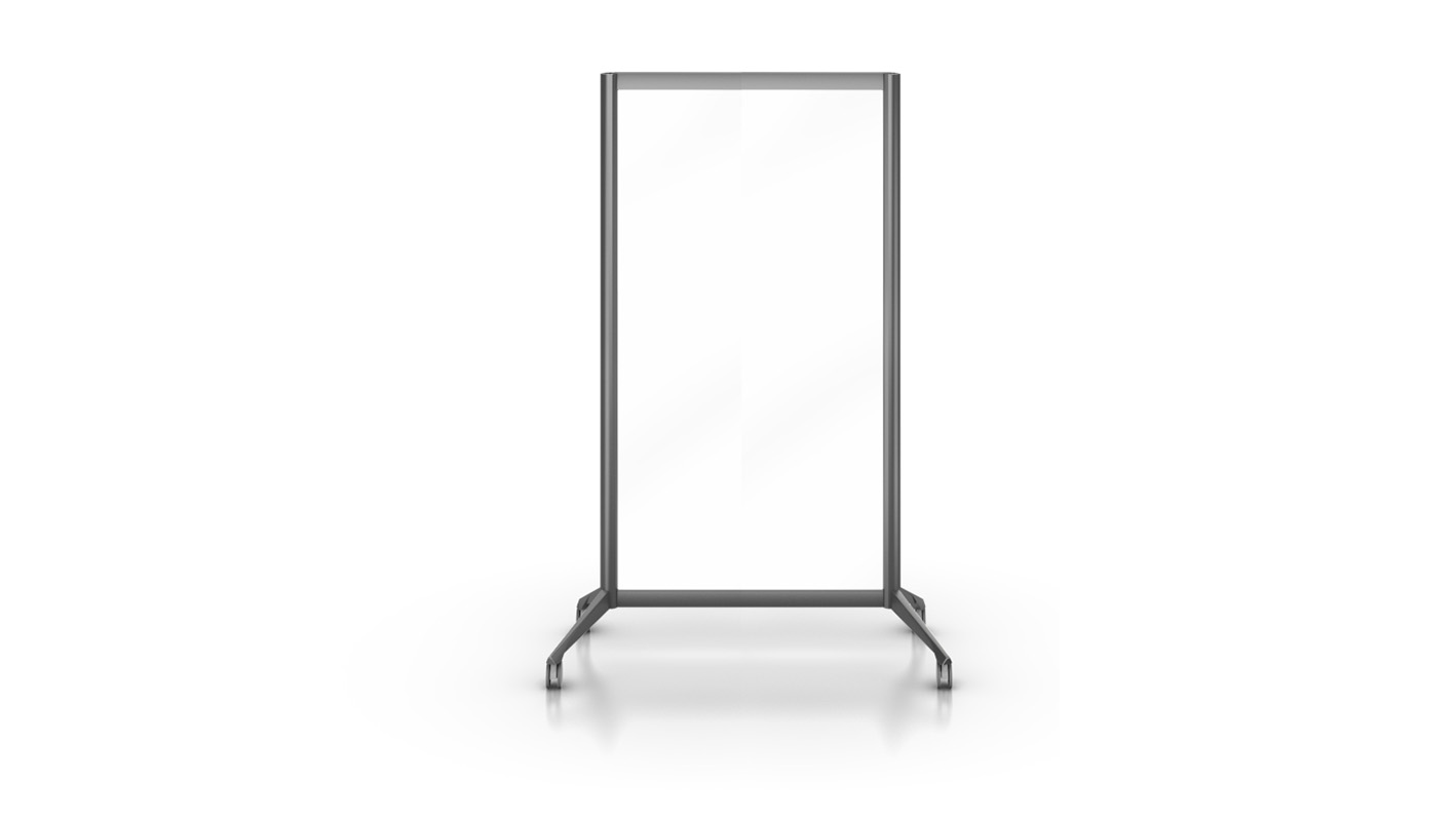 Enwork Zori mobile whiteboard with storage cabinet