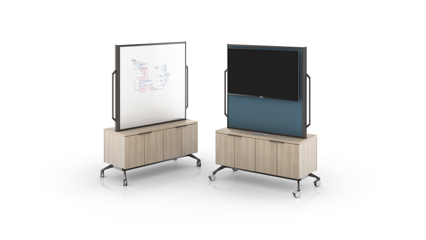Enwork Zori mobile monitor stand in a flexible classroom