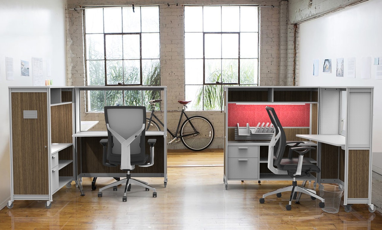 BOB mobile workstation arranged in an office