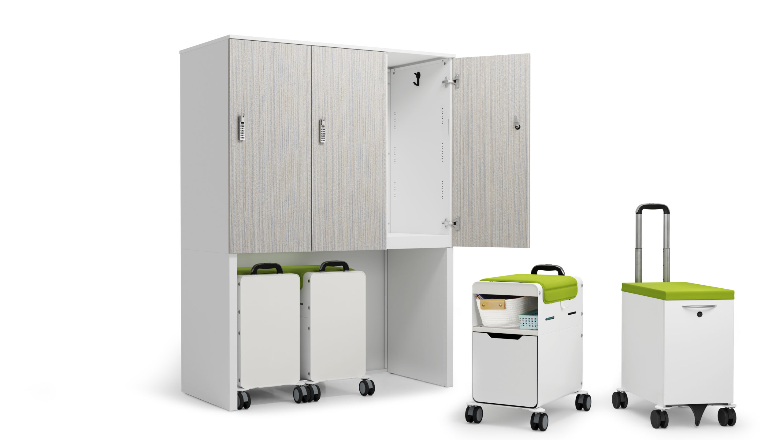 Great Openings lockers shaping a lounge and collaboration area