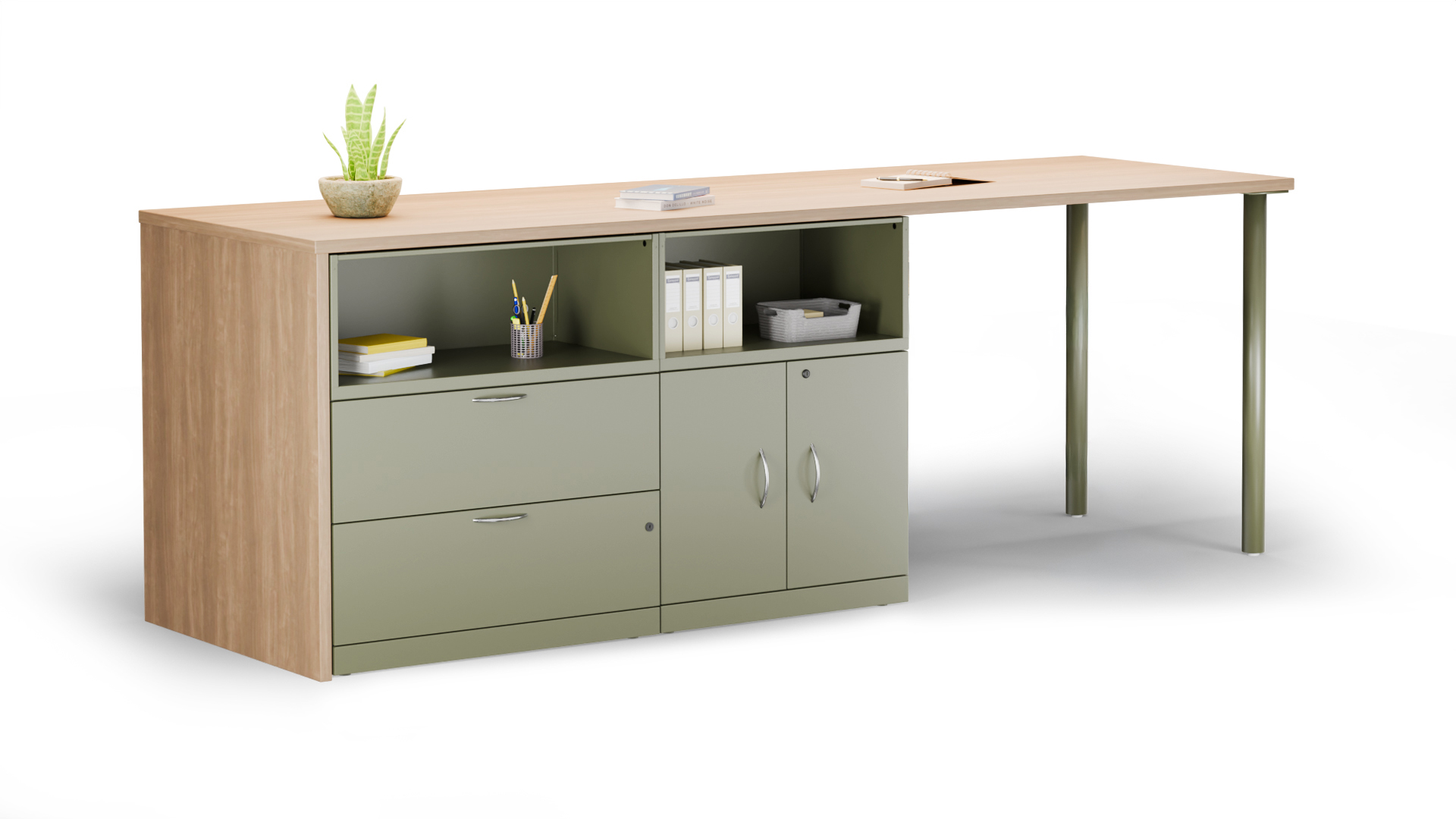 Great Openings Trace lockers in a workplace
