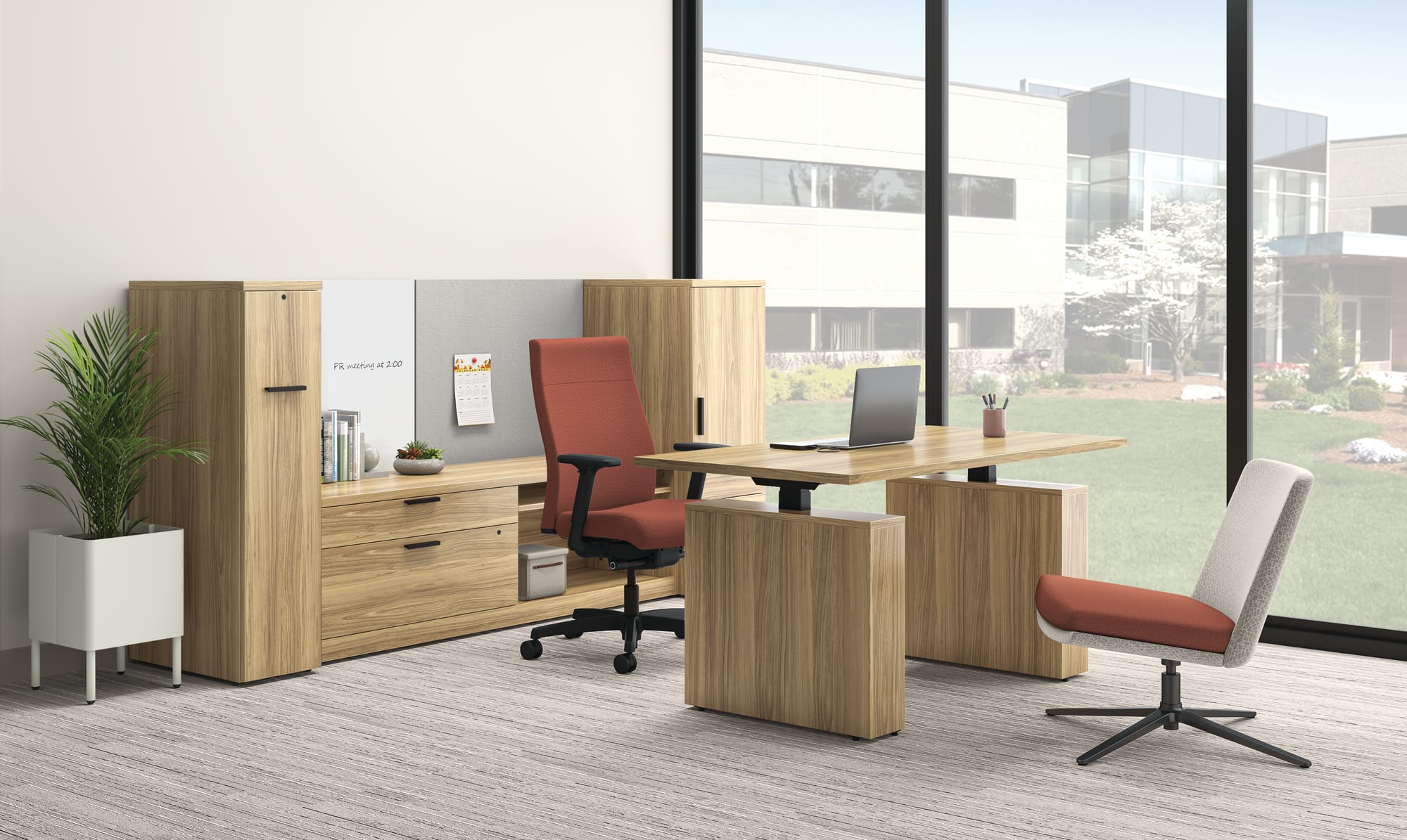 Contemporary private office with executive desk