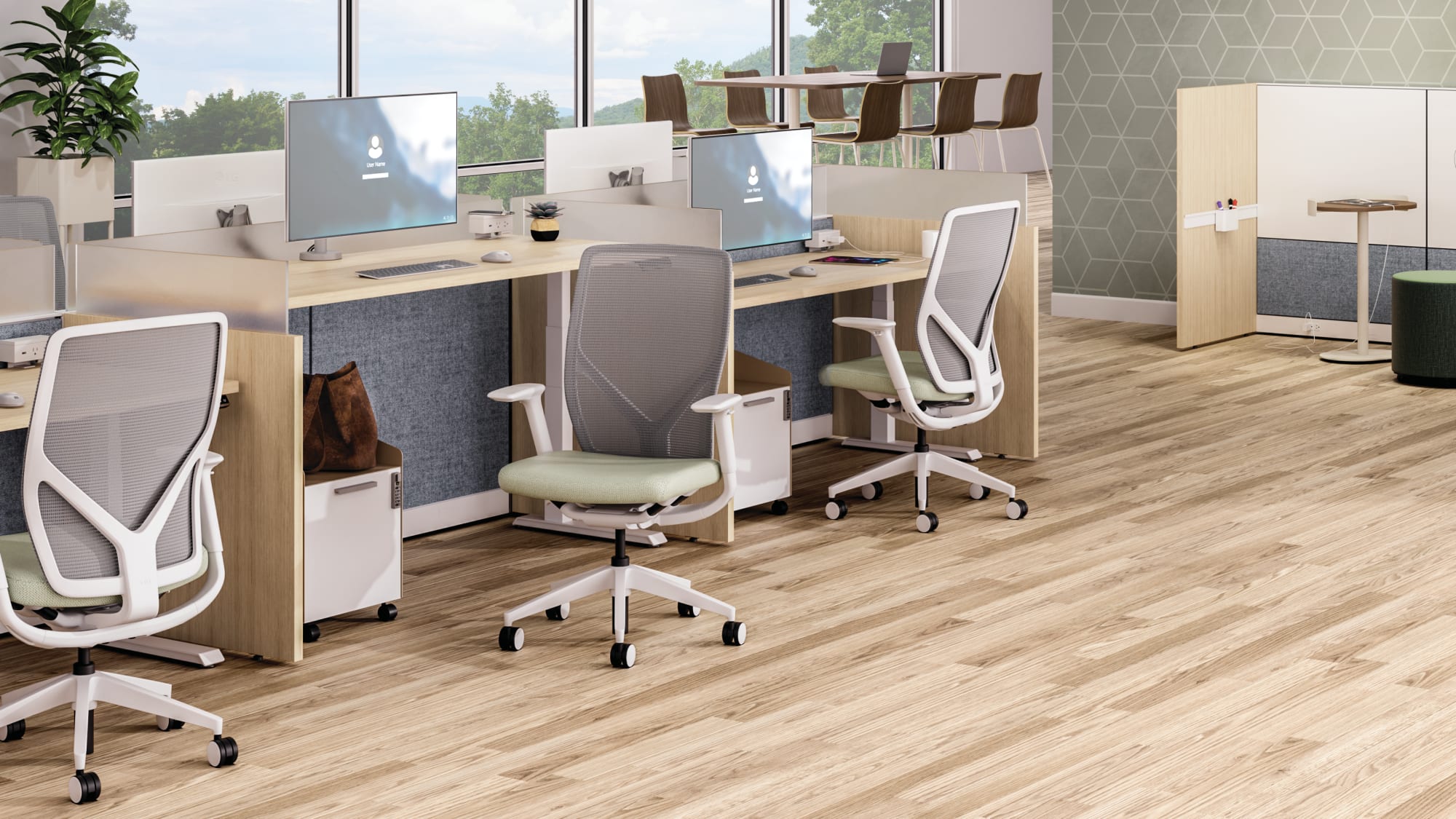 HON Abound frame-and-tile workstation system