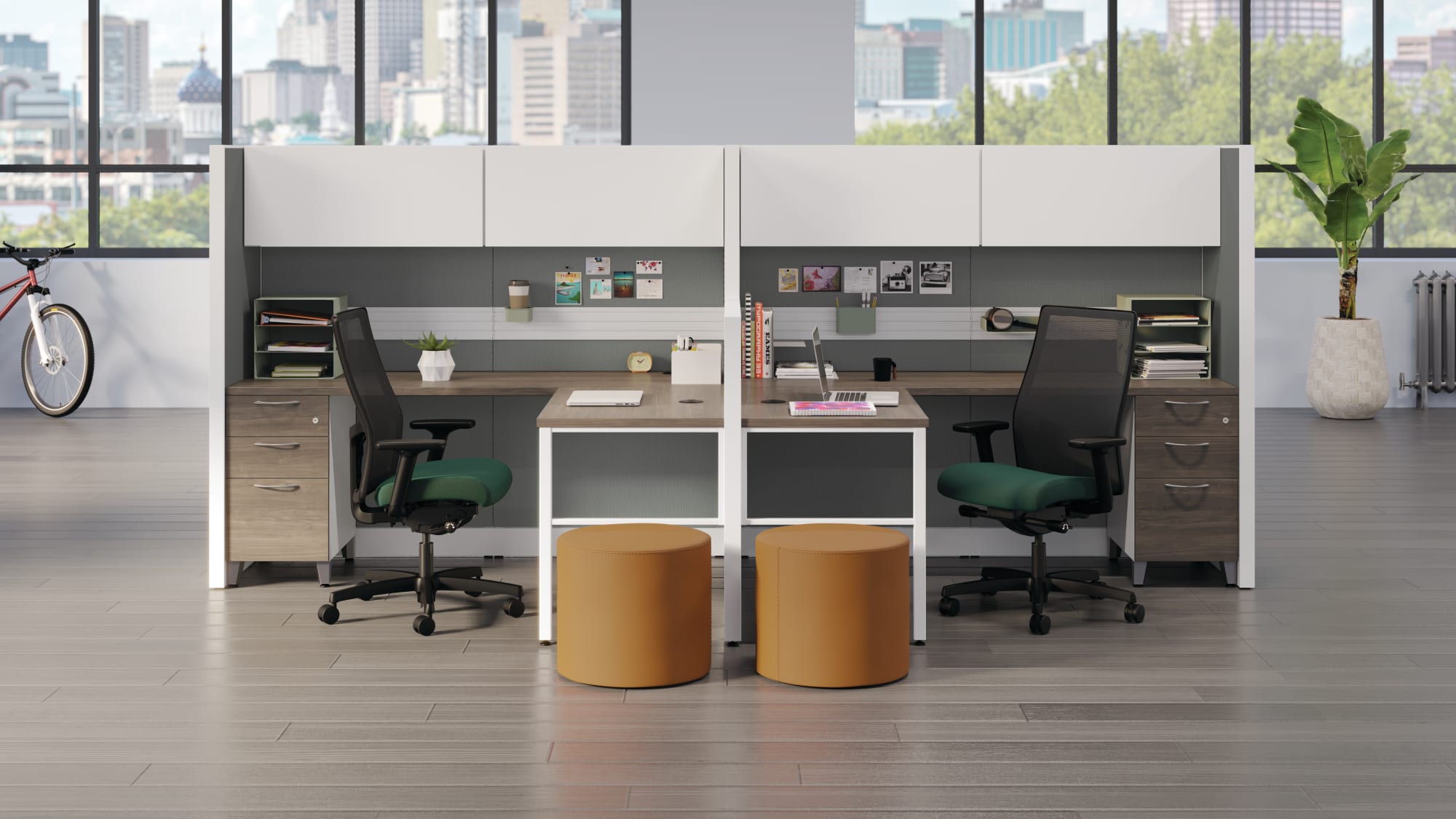HON Accelerate transitional workstation layout