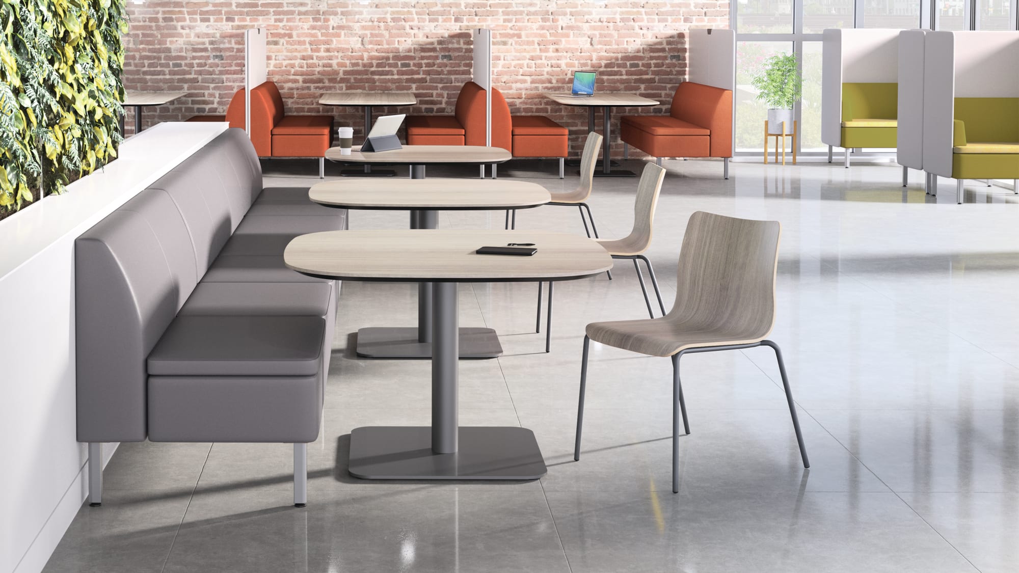 Social workplace destination with natural light