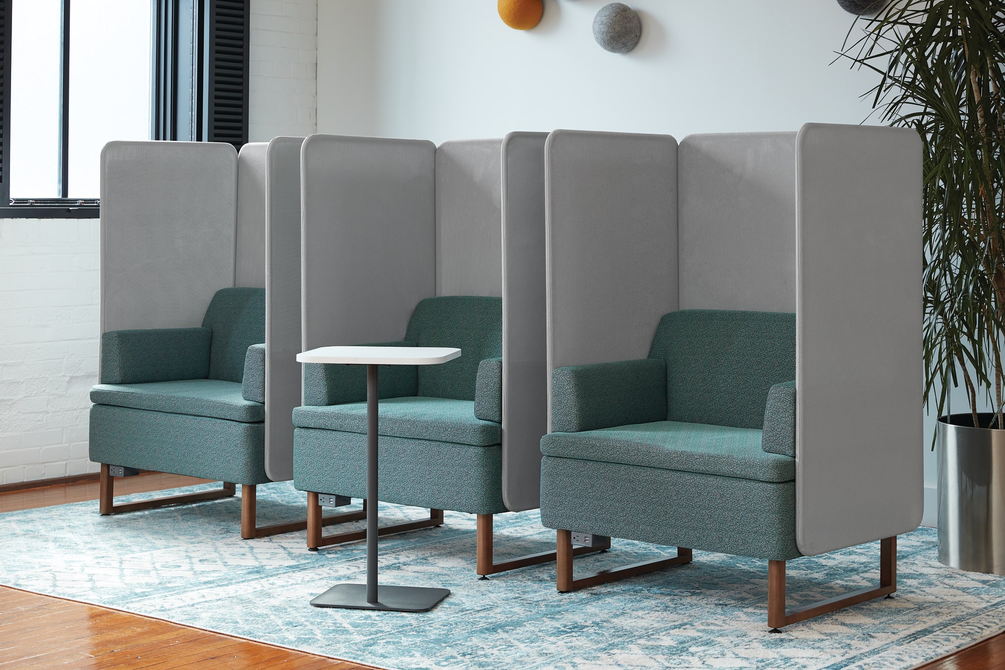 Quiet library-style workplace setting