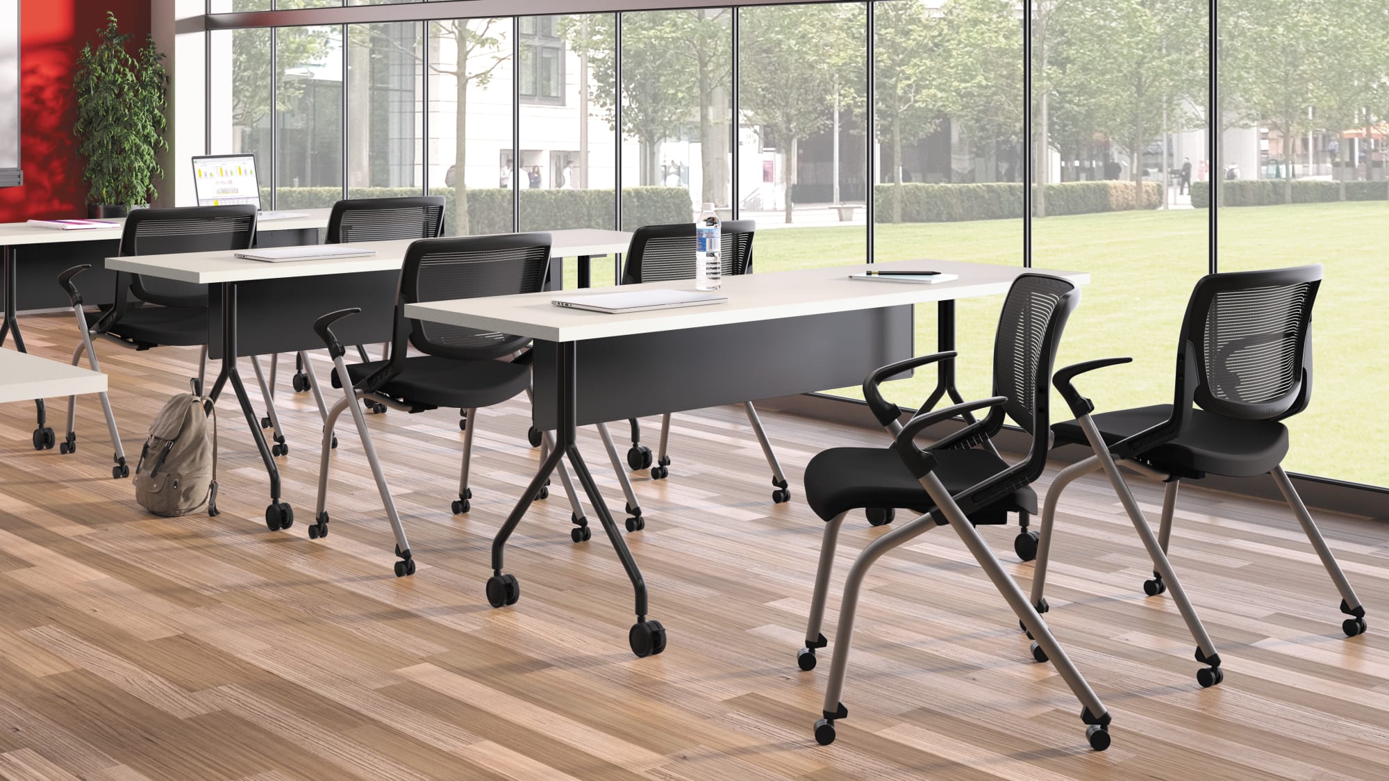 Multipurpose room set for a presentation