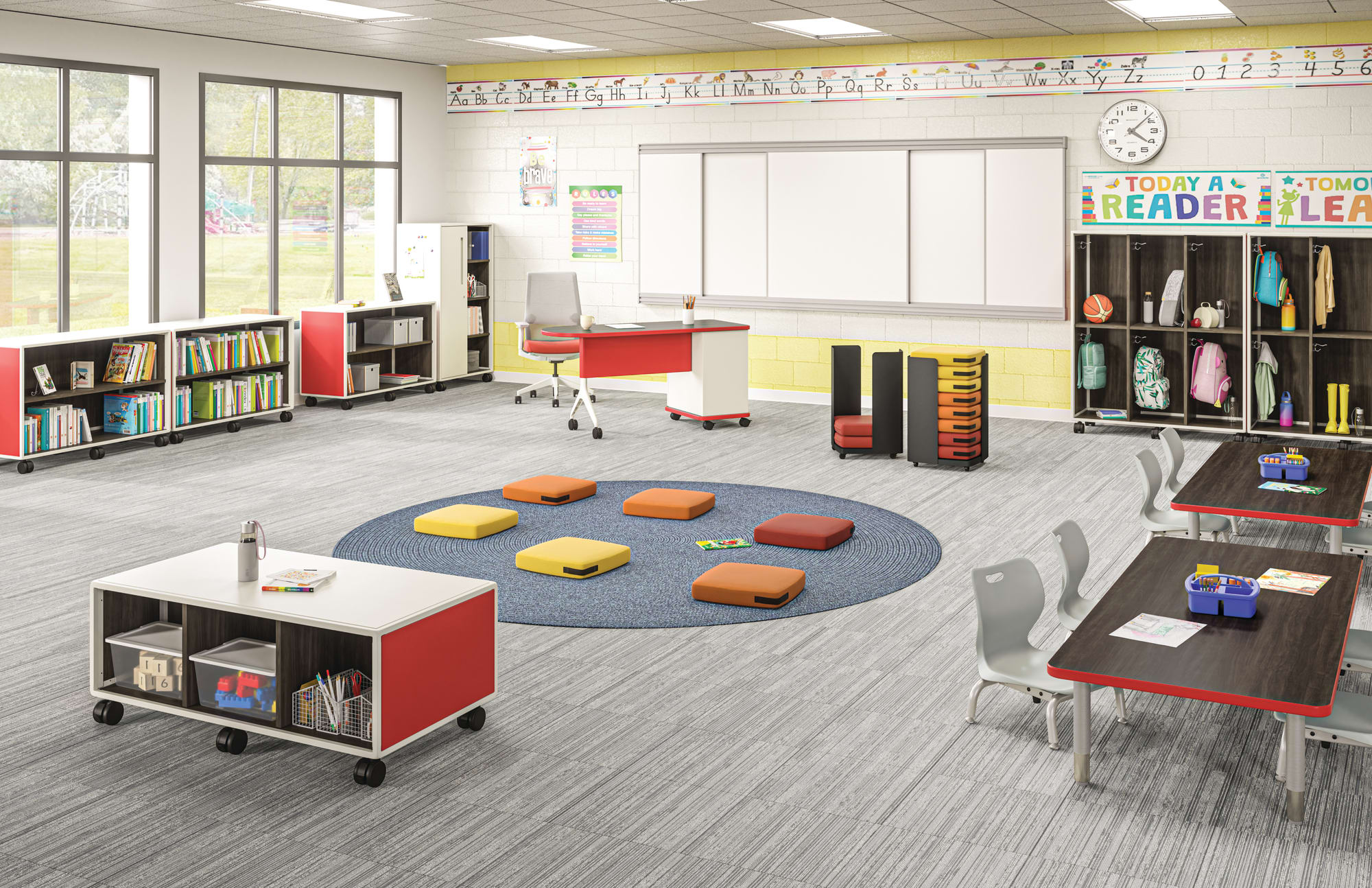 Organized classroom storage