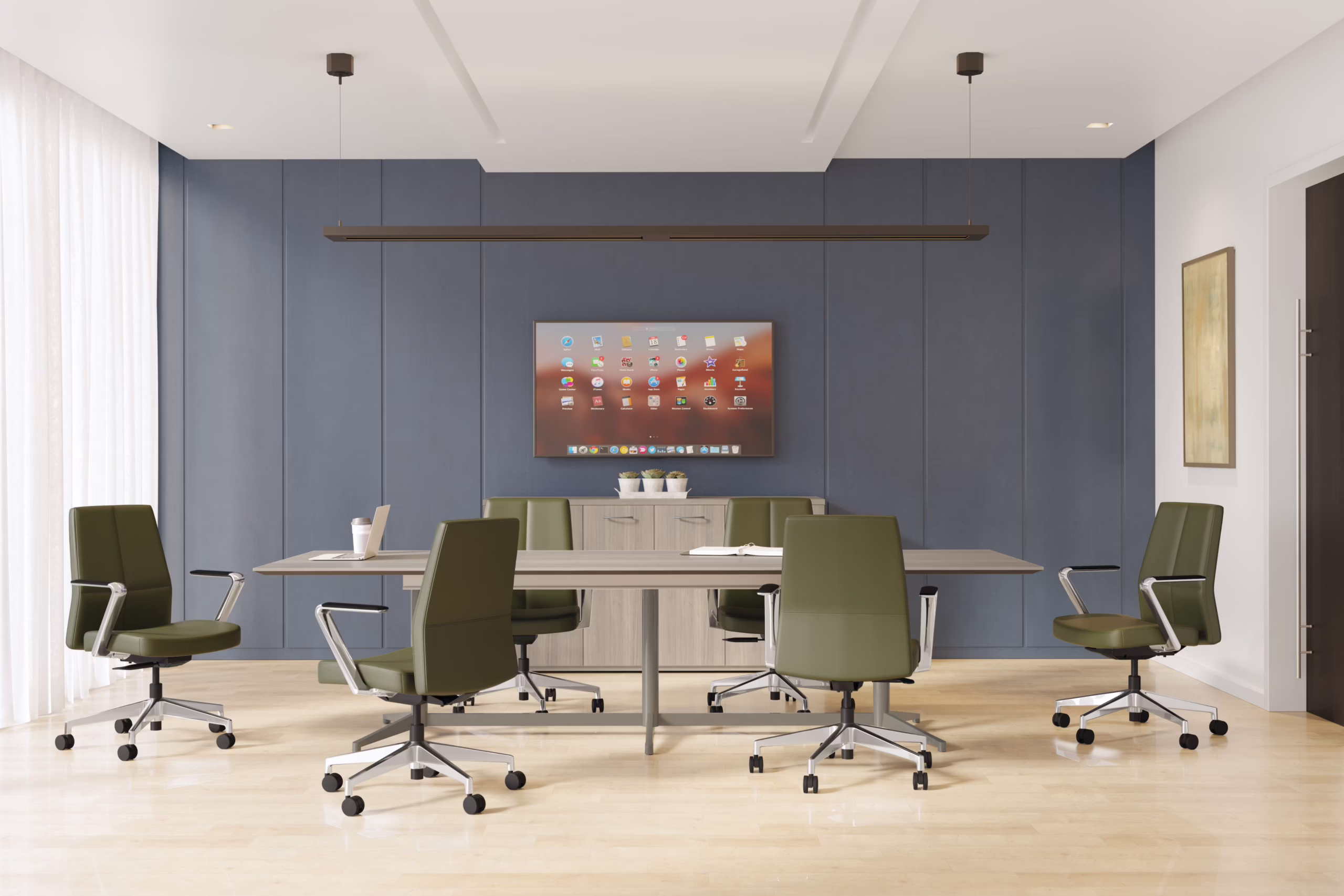 Large corporate boardroom