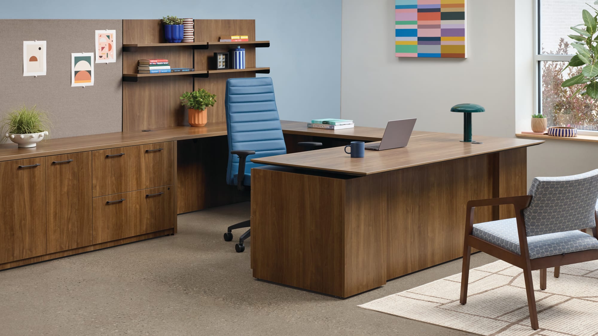 Executive office with lounge seating
