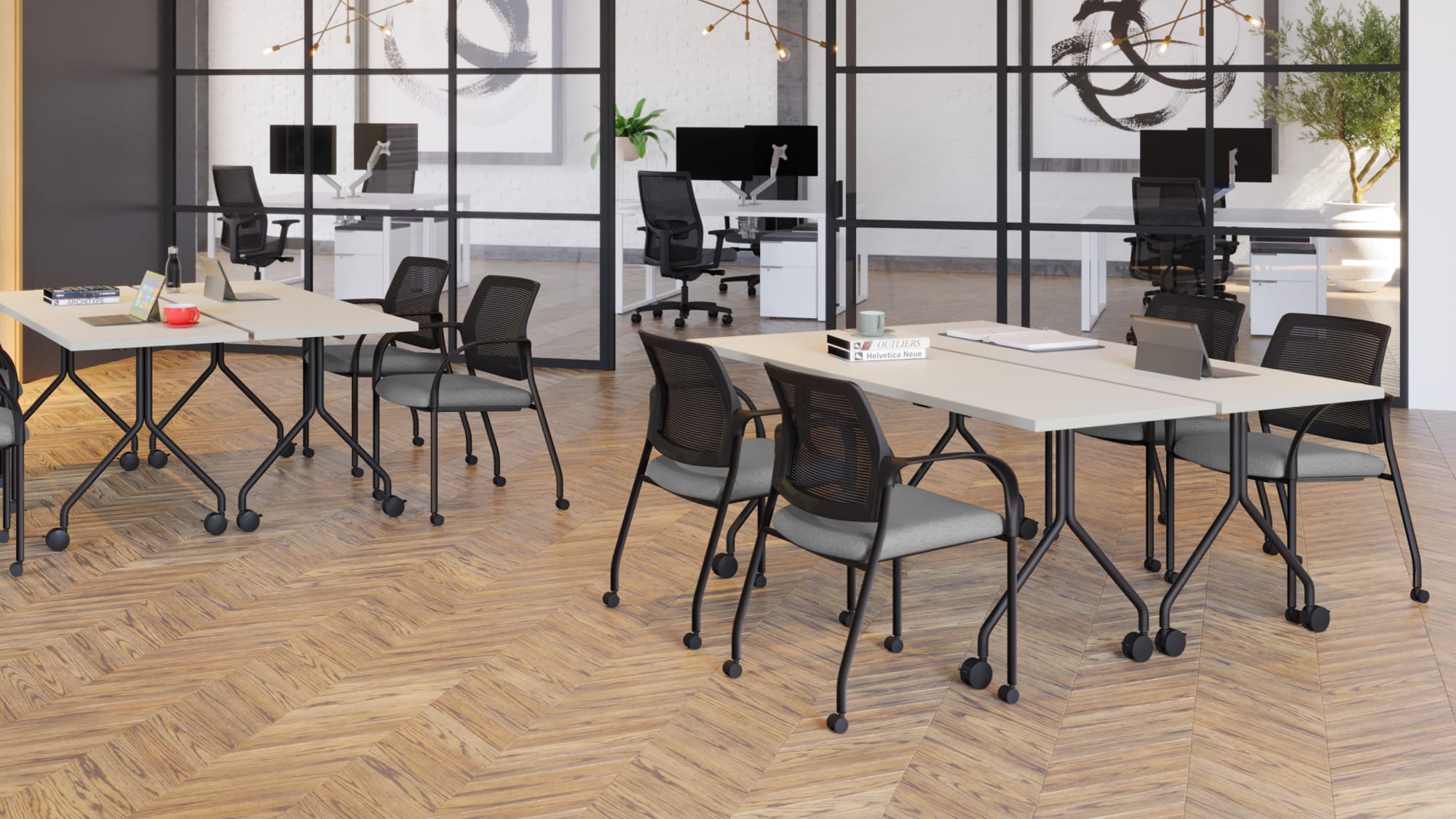 Flexible corporate training room