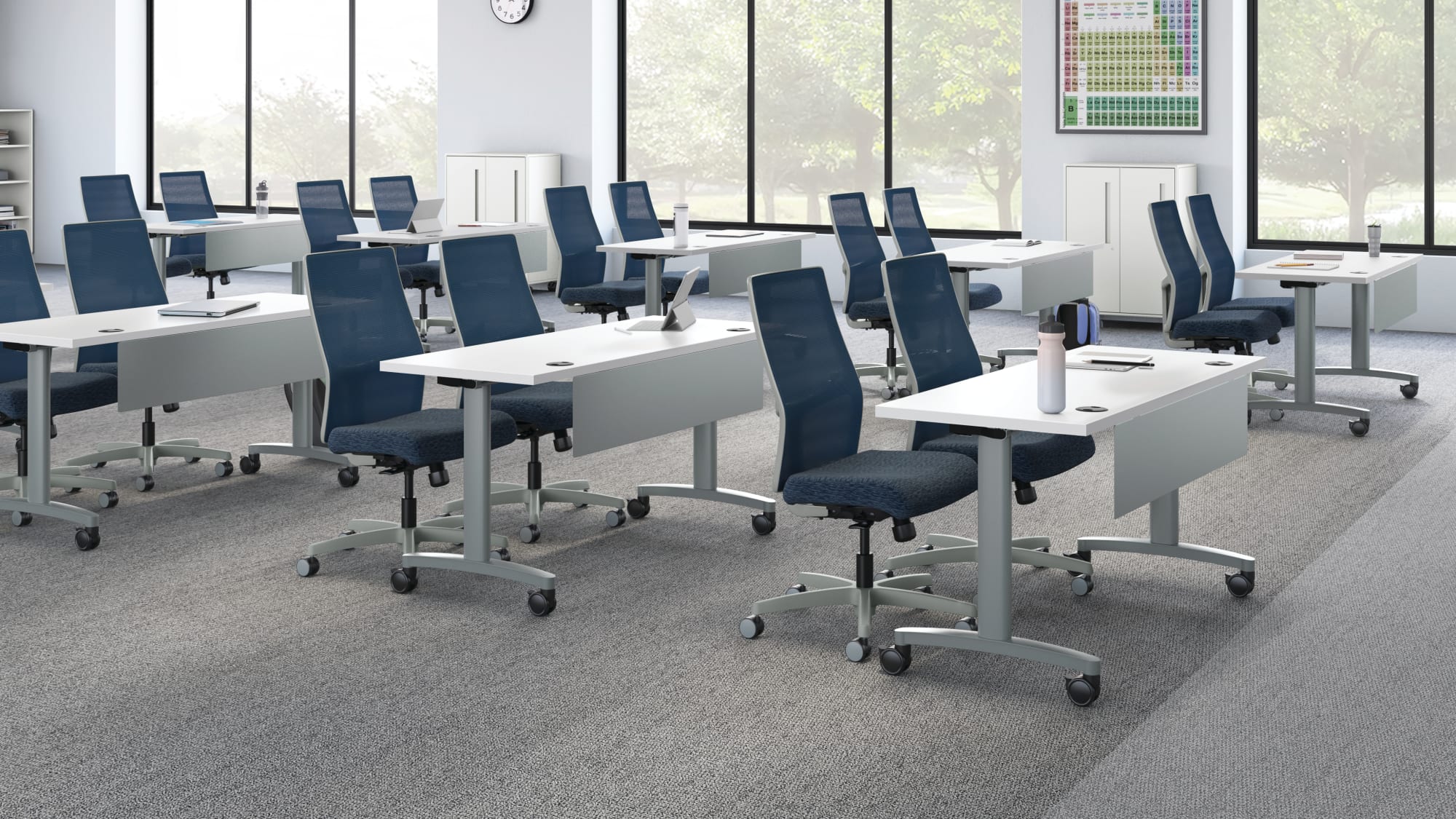 Training room with mobile tables
