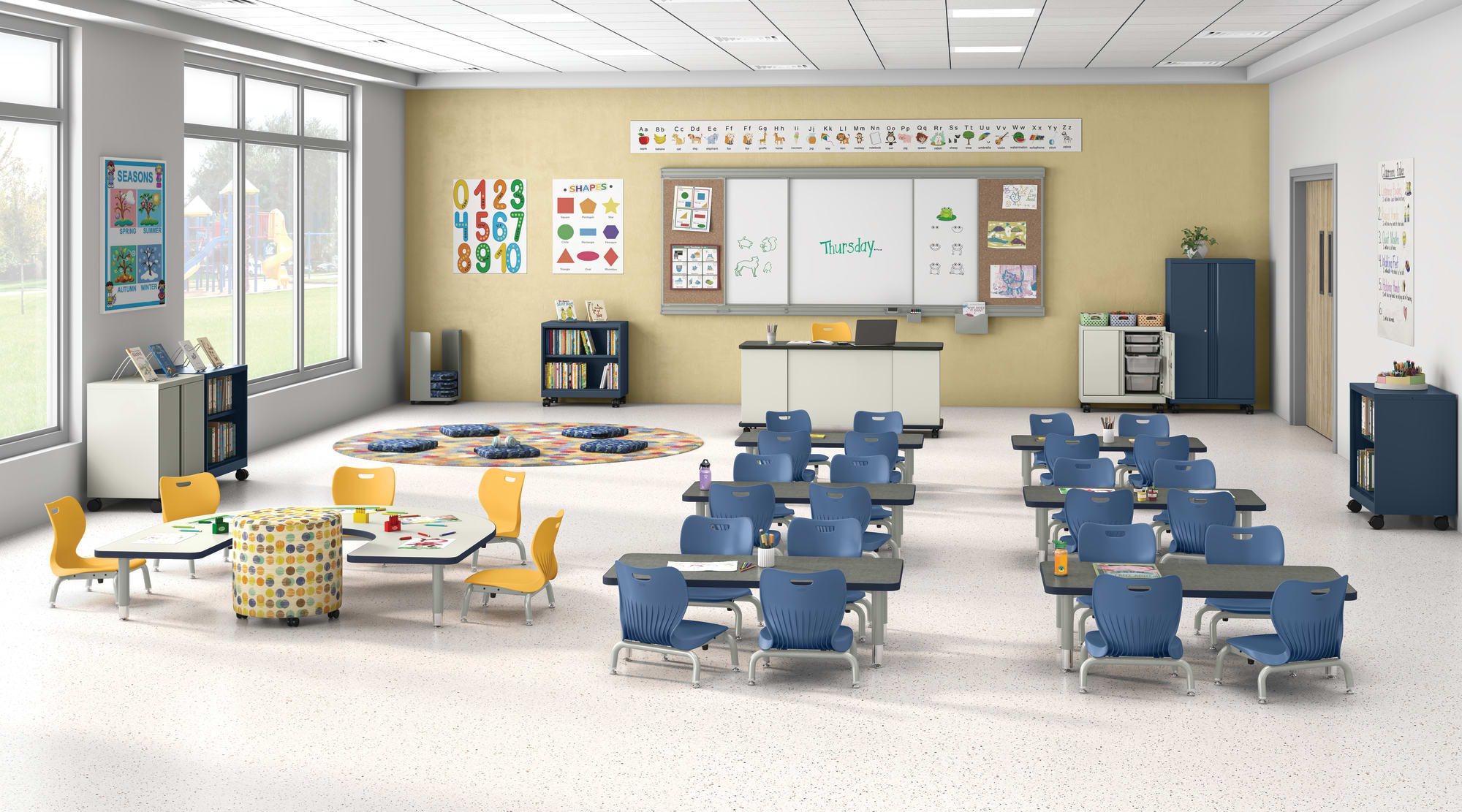 Students learning together in a classroom