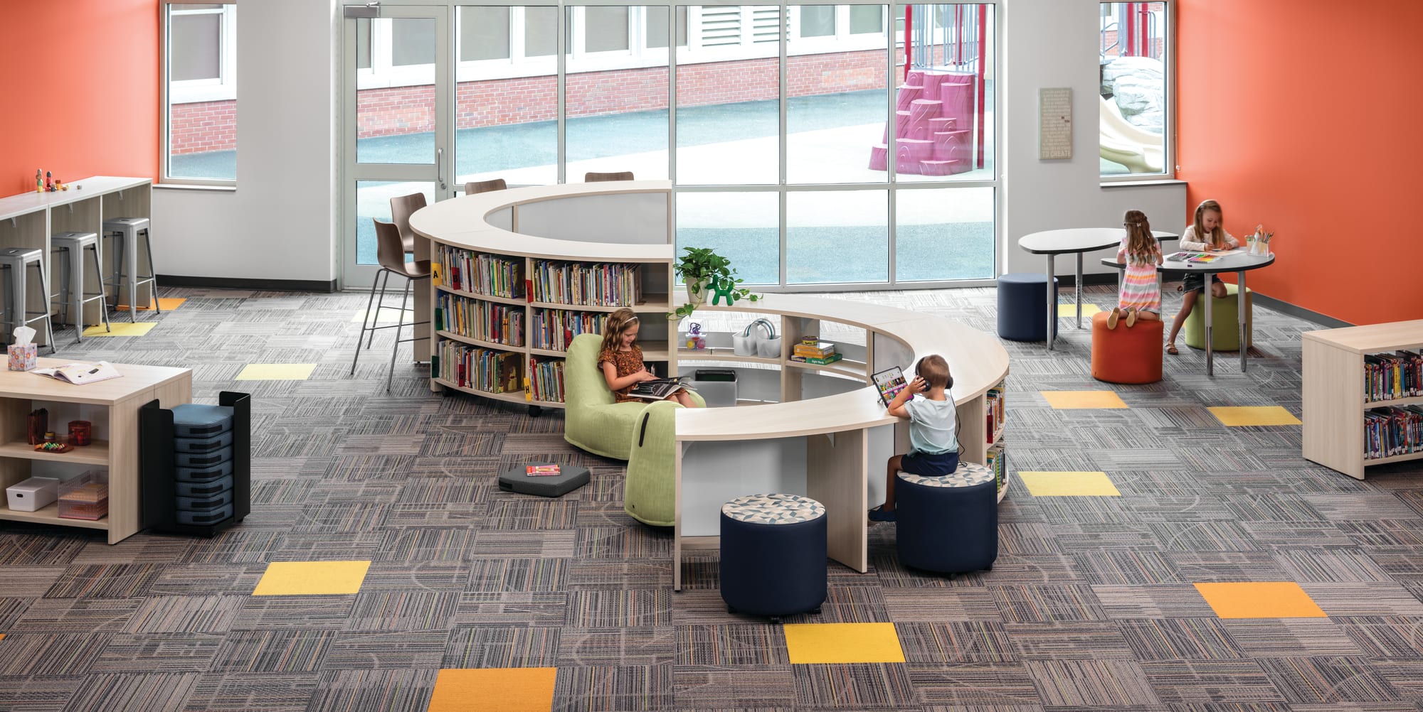 Library shelving and reading space