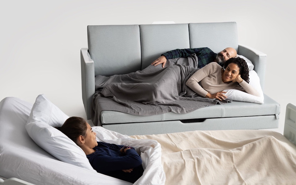 Healthcare patient room sleeper furniture