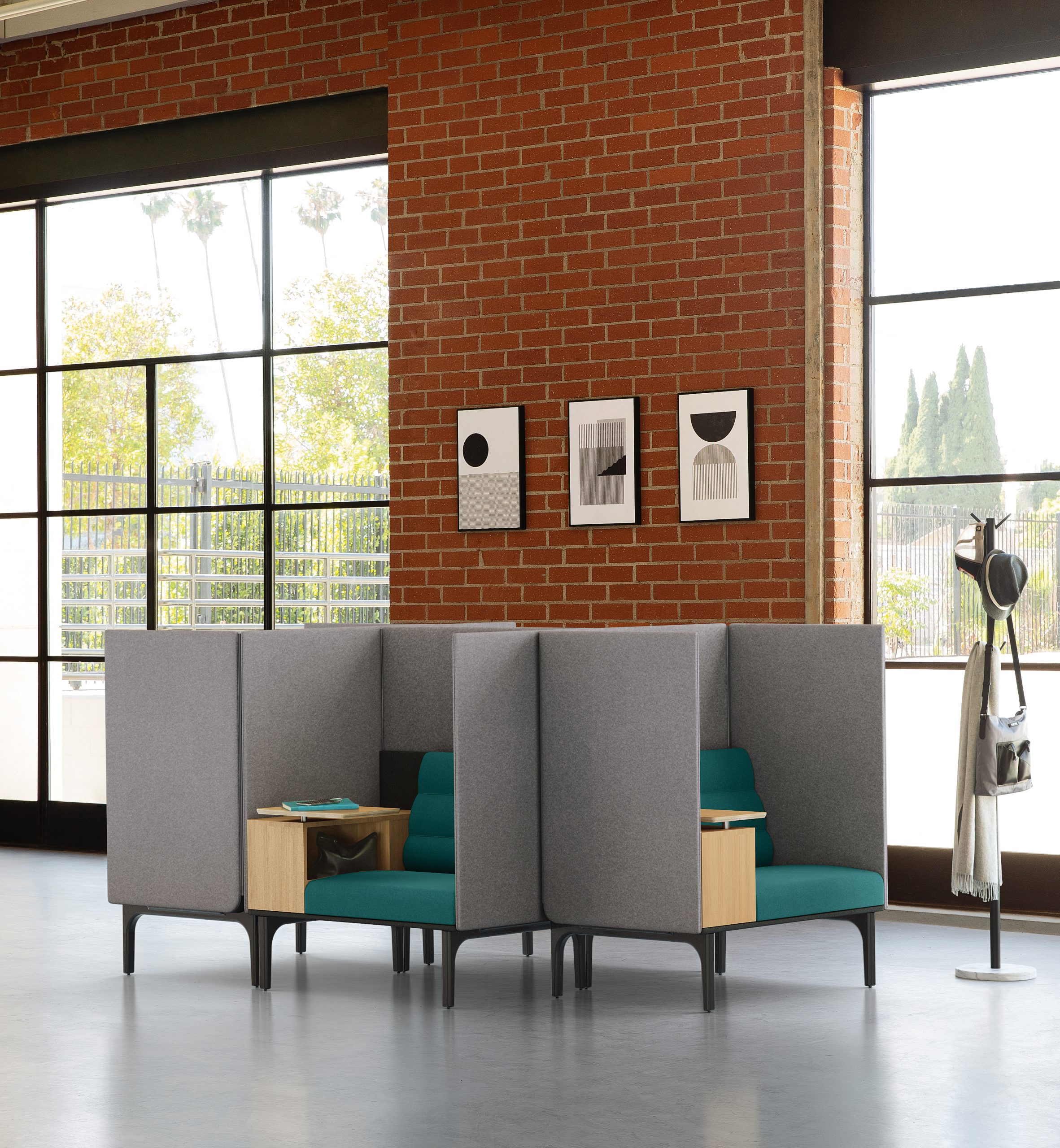 High-back focus seating in an open office