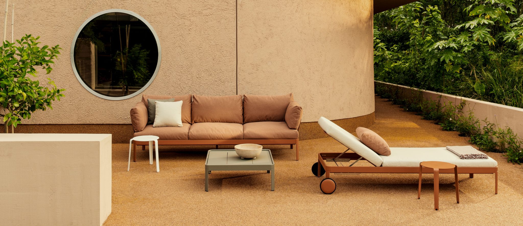 Soft modern lounge setting