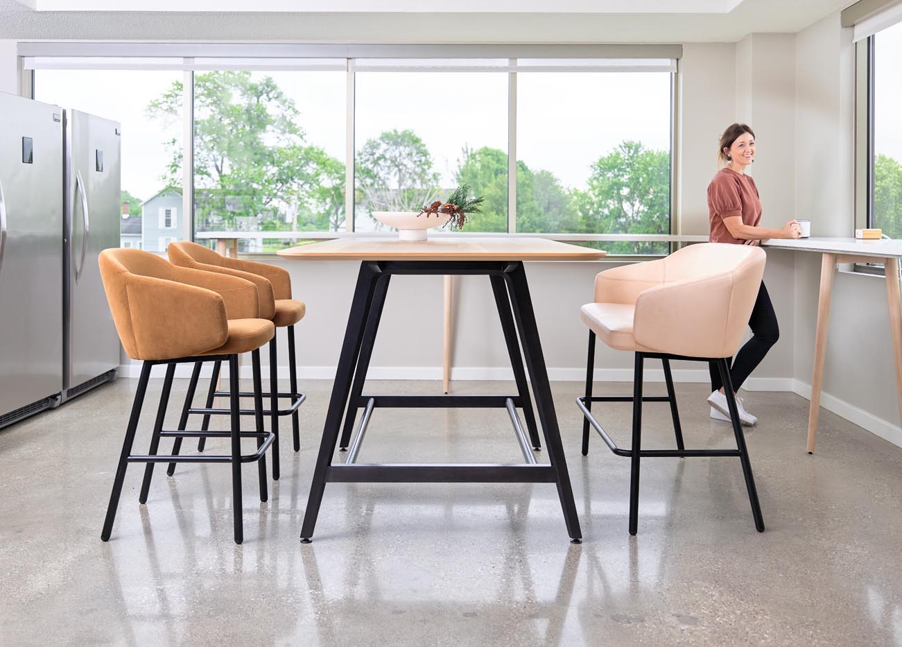 Social workplace destination with natural light