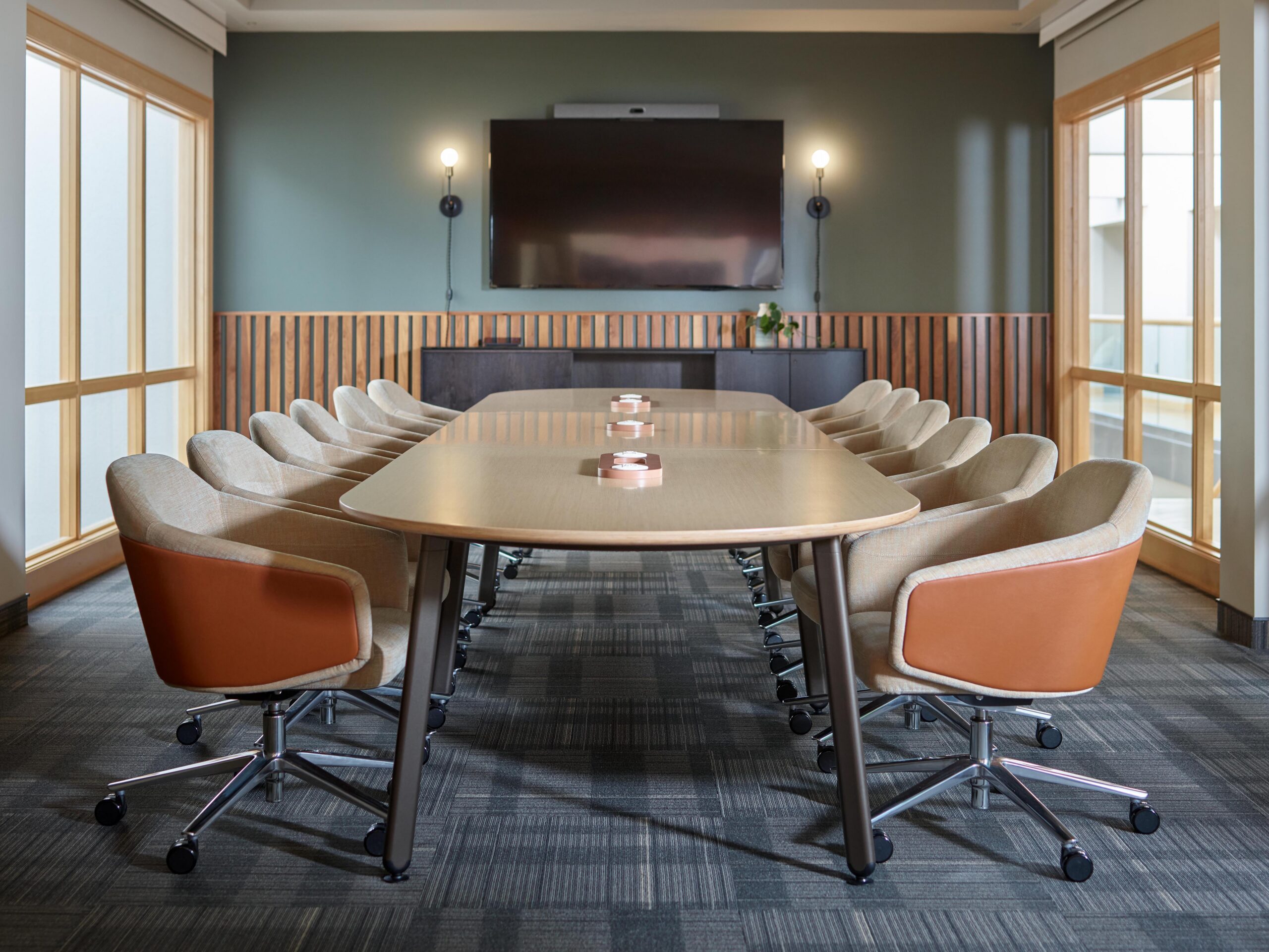 Training furniture nested for storage