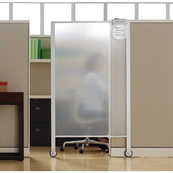 Sliding door attached to a cubicle panel system