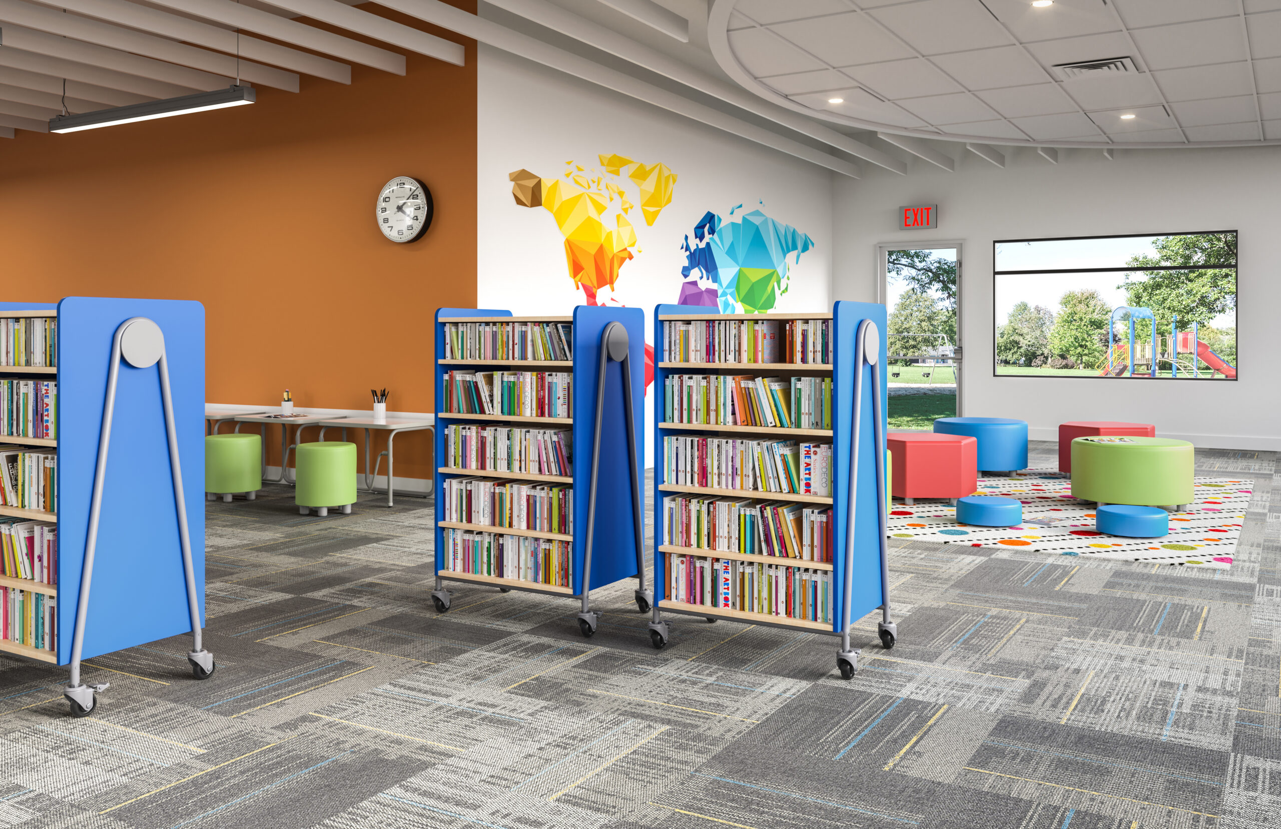 Library shelving and reading space