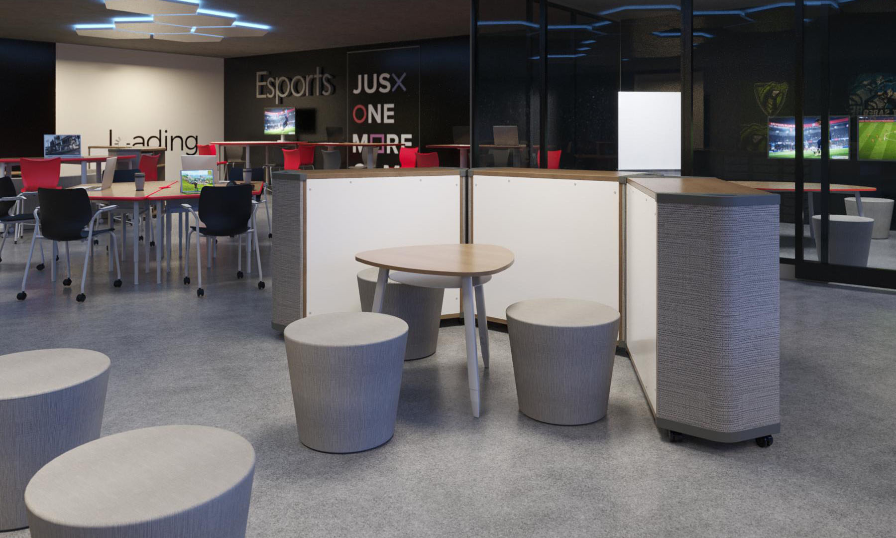 Bright library interior