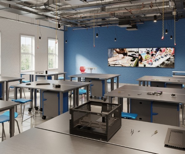 Students working in a STEM laboratory
