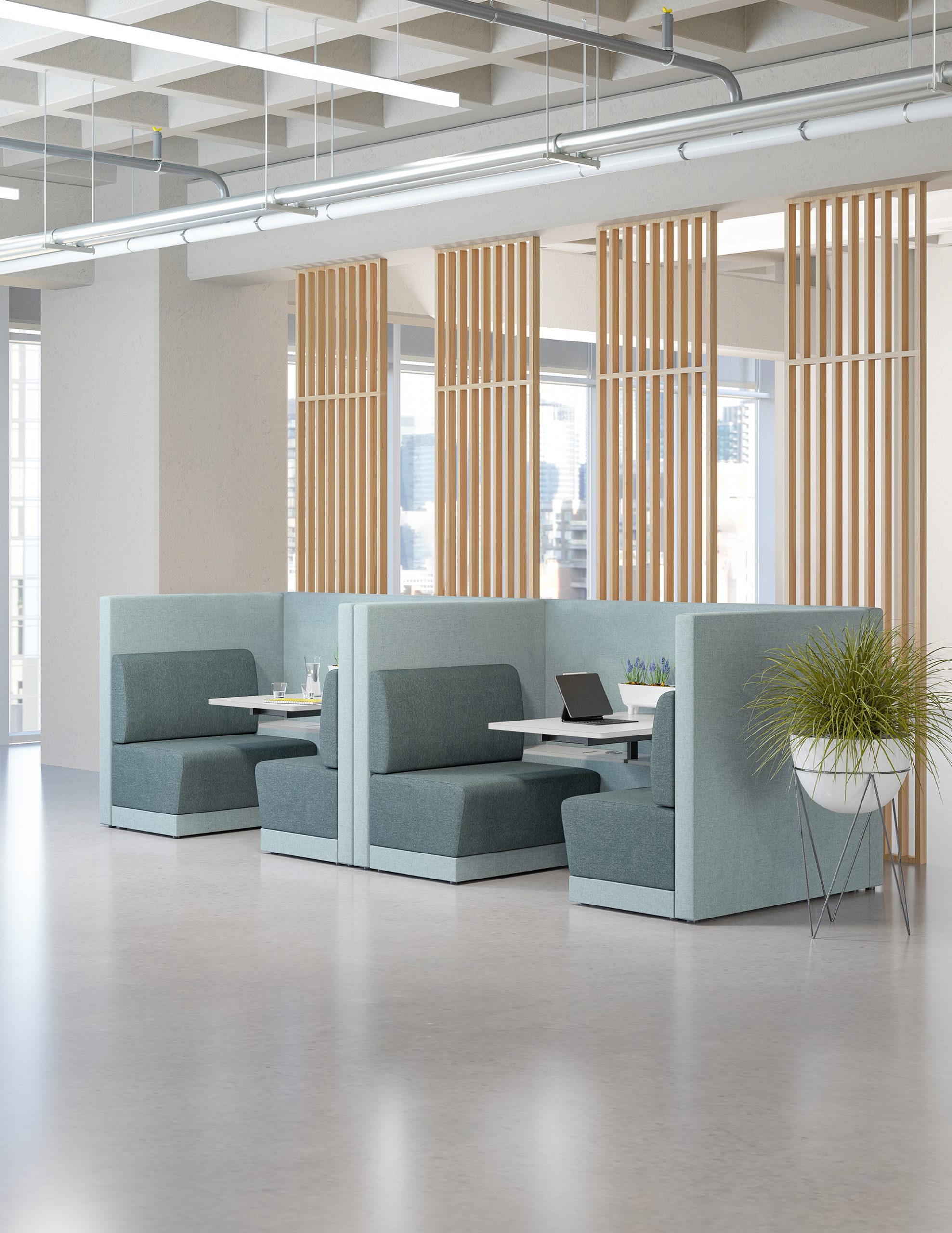 Social workplace destination with natural light